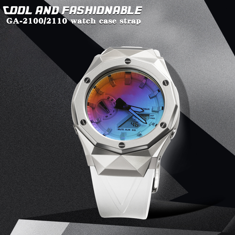 Smartwatch Store - ชุดมอด GA-B2100สแตนเลสสำหรับ Ga2100ชิ้นส่วนสายยางรัดข้อมือ2110ชิ้น