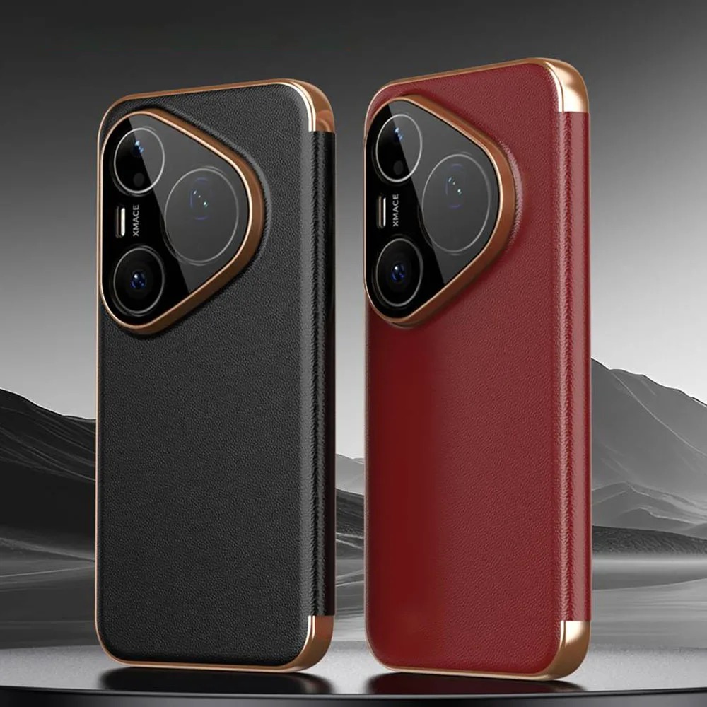 Huawei Pura 70 - เคสโทรศัพท์แบบฝาพับหนังแท้คุณภาพสูง พร้อมหน้าจออัจฉริยะ สำหรับ Huawei Pura 80