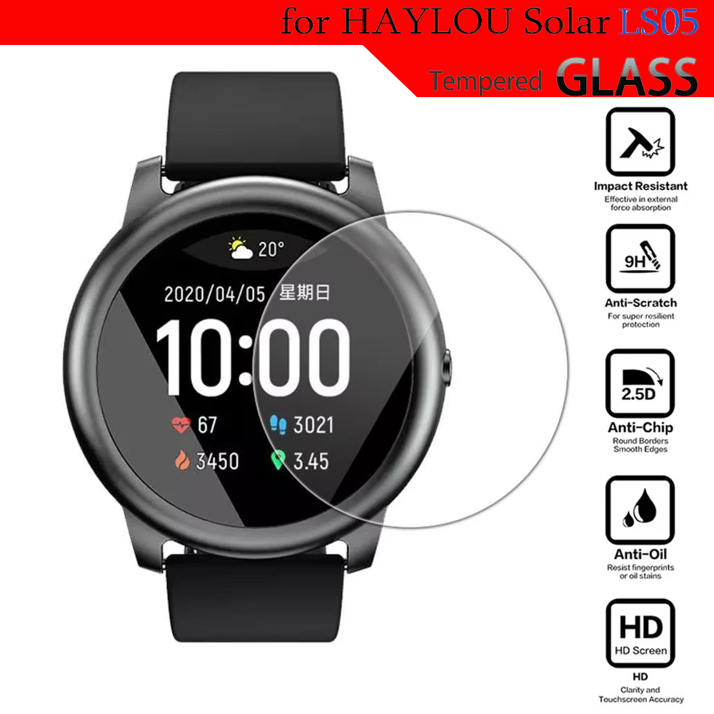 Smart Watch Accessories - กระจกนิรภัยสำหรับเฮย์ลู โซลาร์ LS05 อุปกรณ์เสริมนาฬิกาอัจฉริยะความคุ้มครองเต็มรูปแบบ HD ฝาครอบใสป้องกันหน้าจอฟิล์มป้องกันรอยขีดข่วน