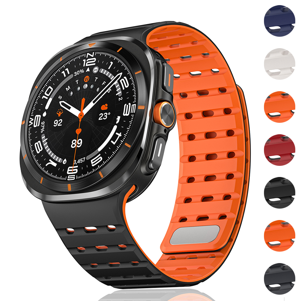 Samsung Smartwatch Ultra Accessories - สายซิลิโคนแม่เหล็กนุ่มสำหรับ Samsung Galaxy Watch Ultra 2