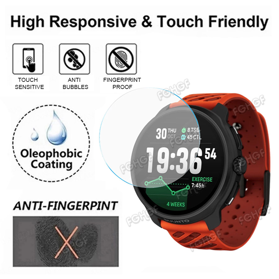 Smart Watch Accessories - ฟิล์มป้องกันกระจกนิรภัยสำหรับซูนโต เรซ 2/เรซ เอสฝาครอบป้องกันหน้าจอสำหรับซูนโต รัน/โอเชียนสมาร์ทวอทช์อุปกรณ์เสริม