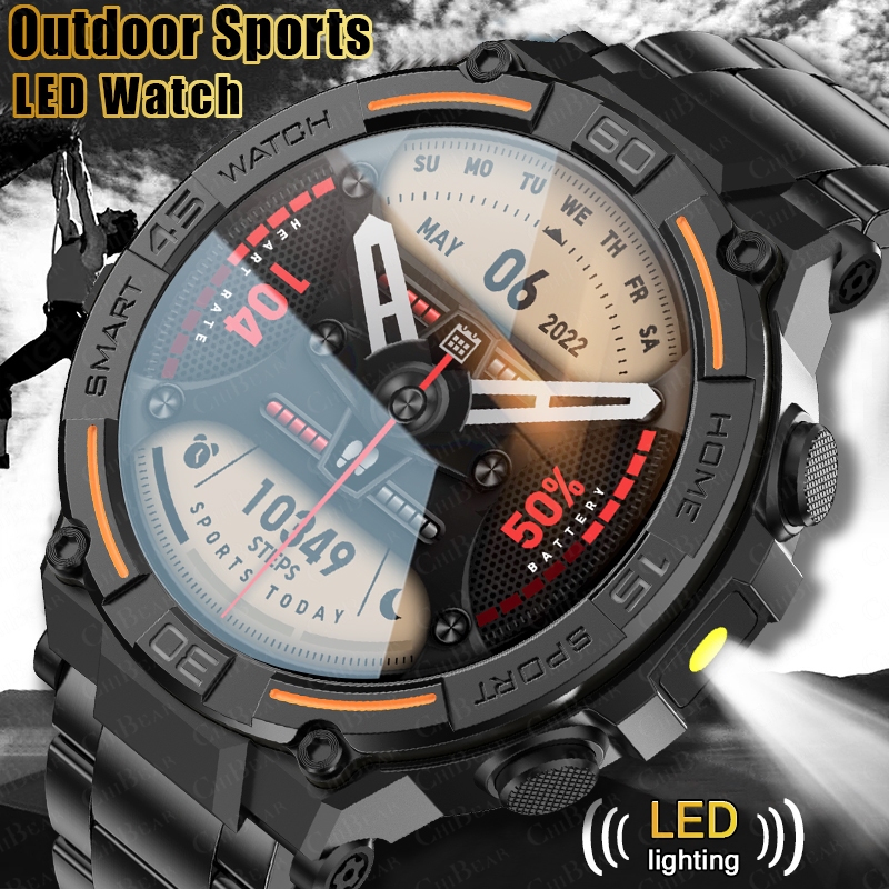 Smartwatch Faces - นาฬิกาสมาร์ทวอทช์ทหารสำหรับผู้ชาย ทนทาน กันน้ำ รองรับ GPS สำหรับเล่นกีฬาและออกกำลังกาย