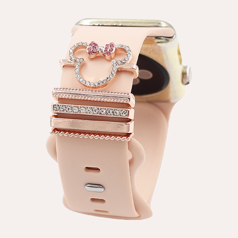 Smartwatch Watch Accessories - 5pcs การ์ตูน Rhinestone Watchband แหวนลูป,น่ารักสายนาฬิกาโลหะ Charms