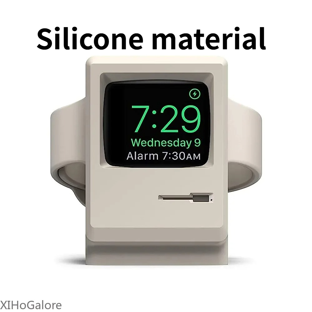 Watch Charging Dock - แท่นชาร์จซิลิโคนลายคอมพิวเตอร์ย้อนยุคสำหรับ Apple Watch 1 7 6