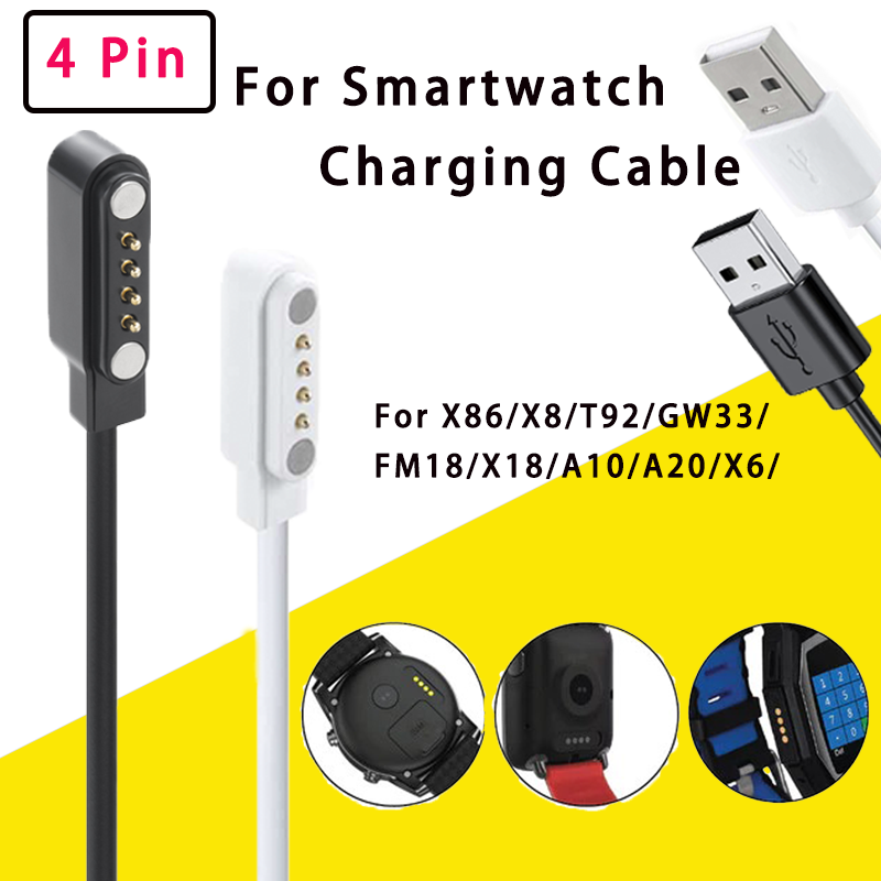 USB 4 พินเปลี่ยนสายชาร์จนาฬิกา - Smartwatch X18 บทวิจารณ์และราคา