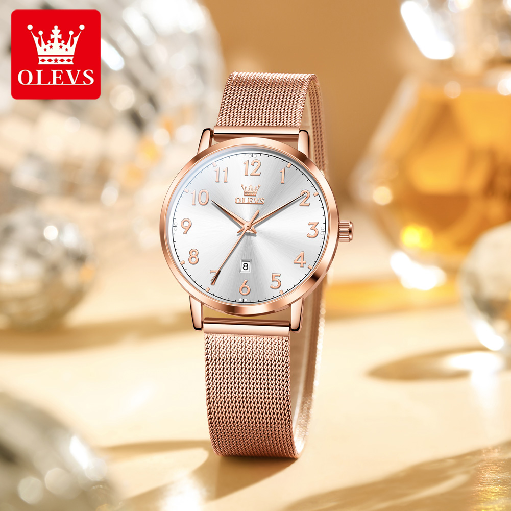 OLEVS 5653 นาฬิกาผู้หญิง Elega - Stainless Mesh Band บทวิจารณ์และราคา