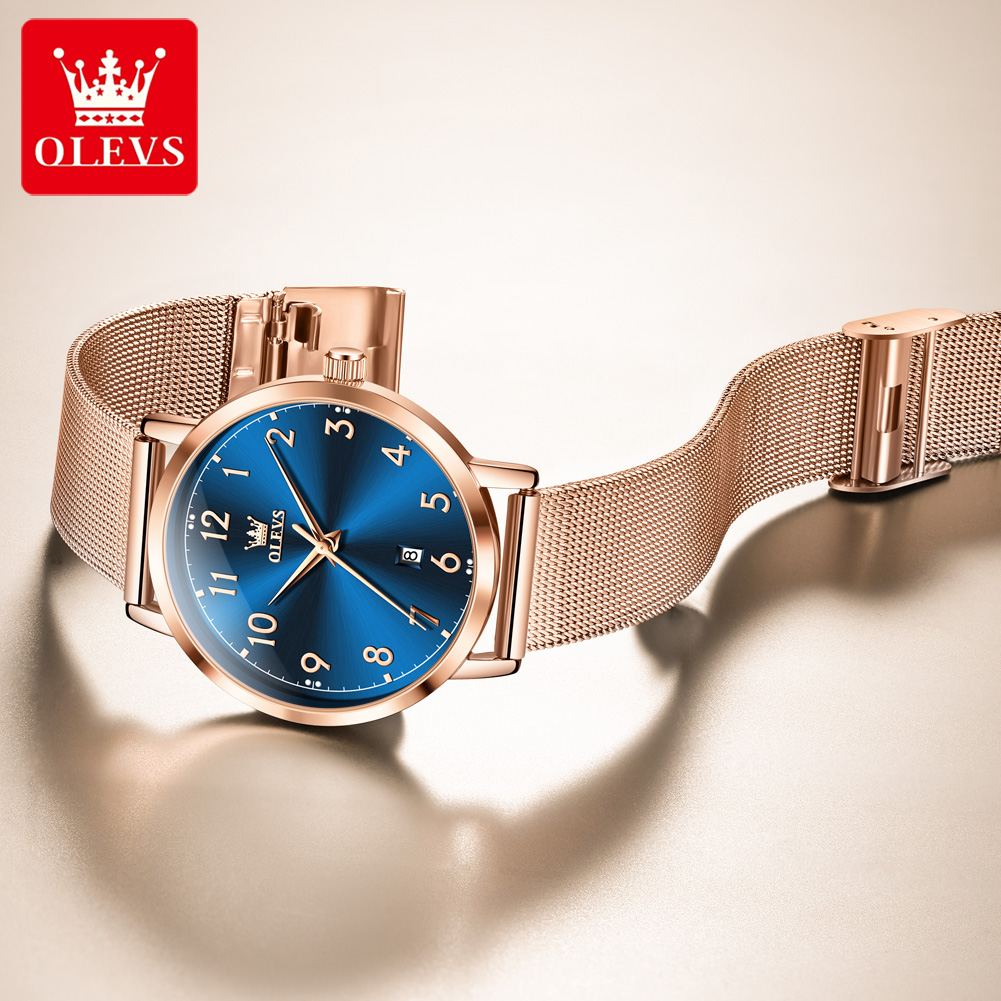 OLEVS 5653 นาฬิกาผู้หญิง Elega - Stainless Mesh Band บทวิจารณ์และราคา