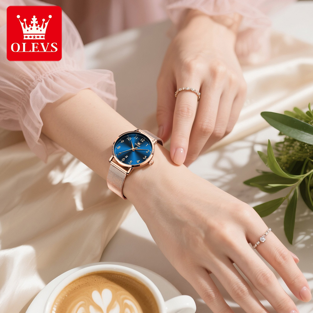 OLEVS 5653 นาฬิกาผู้หญิง Elega - Stainless Mesh Band บทวิจารณ์และราคา