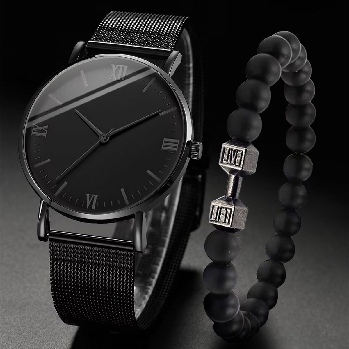 2 ชิ้นนาฬิกาผู้ชายแฟชั่น Roma  - Stainless Mesh Band บทวิจารณ์และราคา