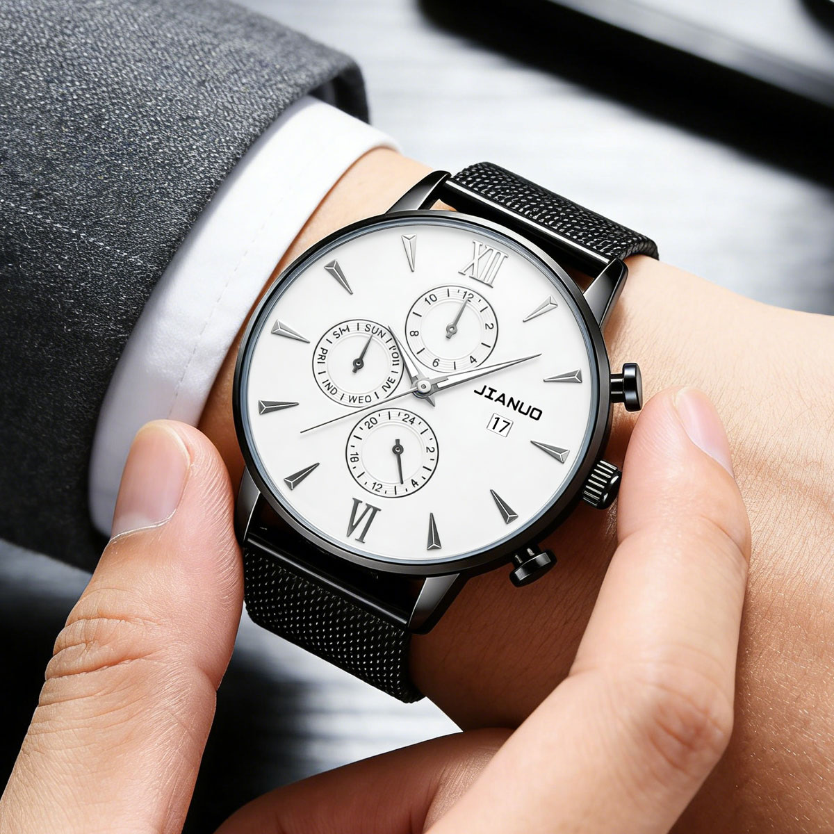 นาฬิกาข้อมือผู้ชายสไตล์ลำลองสุ - Stainless Mesh Band บทวิจารณ์และราคา