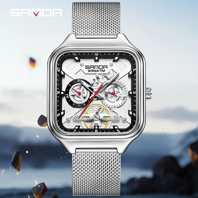 นาฬิกาข้อมือผู้ชาย SANDA 9085  - Stainless Mesh Band บทวิจารณ์และราคา