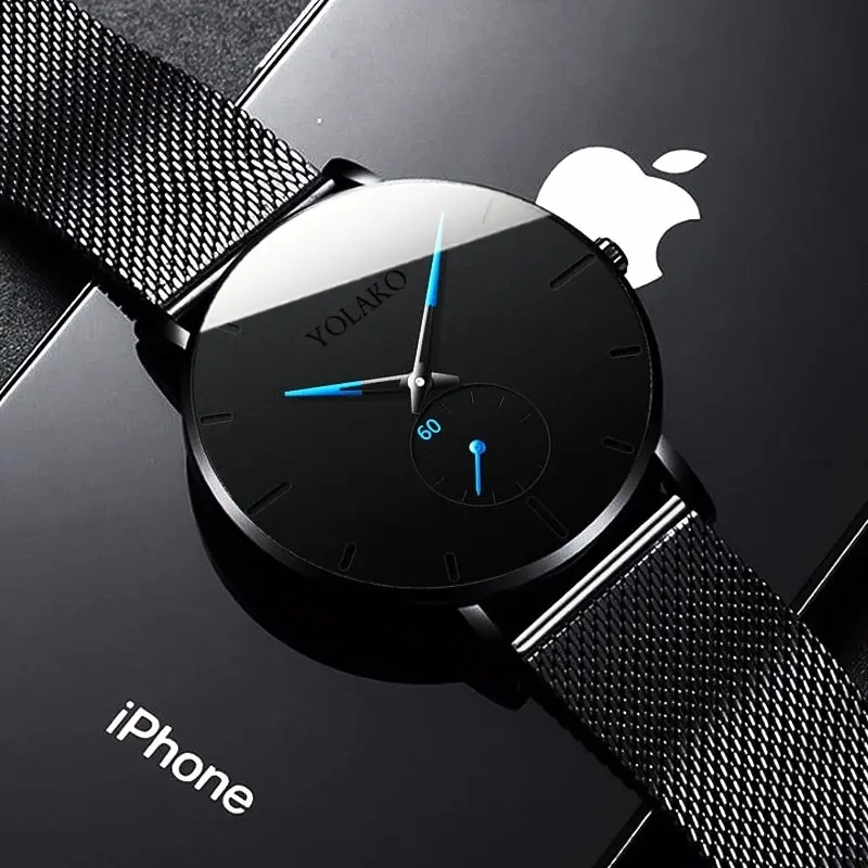YOLAKO Mens แฟชั่น Minimalist  - Stainless Mesh Band บทวิจารณ์และราคา