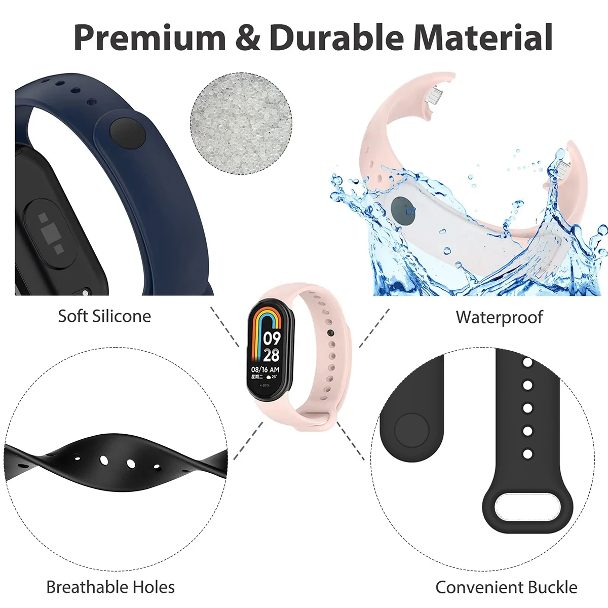สําหรับ Xiao mi mi Band 9/9 NF - Silicone Band Replacement บทวิจารณ์และราคา