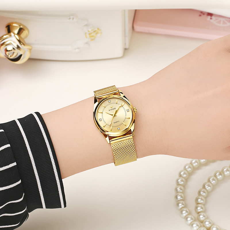 WWOOR แบรนด์หรูชุดทองนาฬิกาสุภ - Stainless Mesh Band บทวิจารณ์และราคา